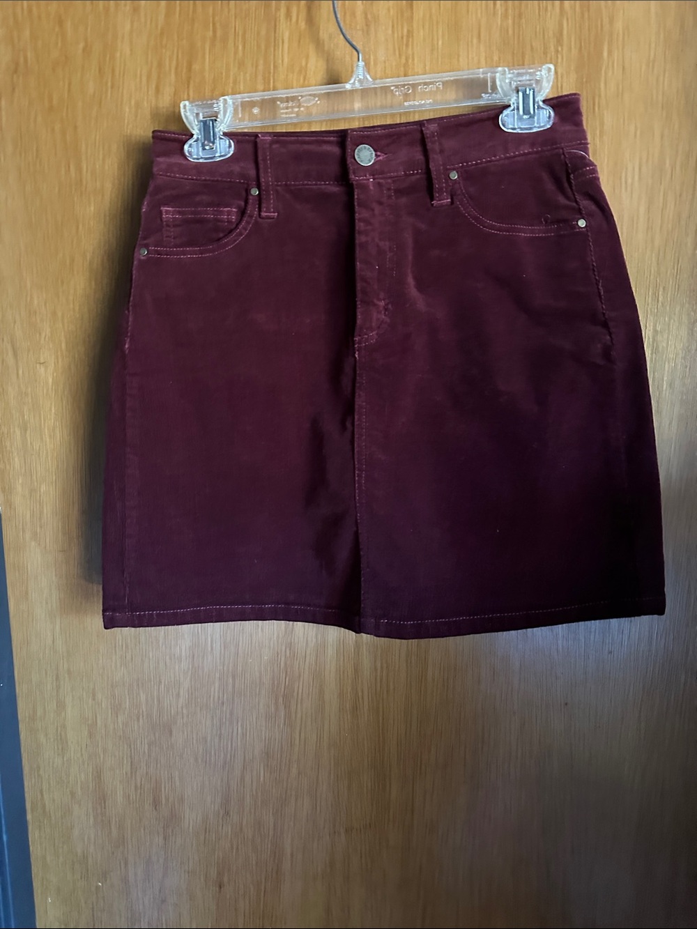 Market & Spruce Maroon Corduroy Mini Skirt